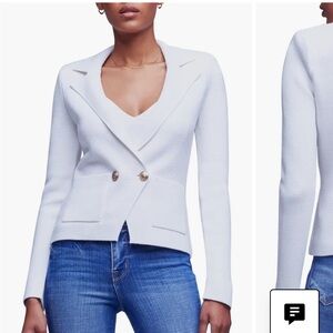 L'AGENCE Classic White Blazer